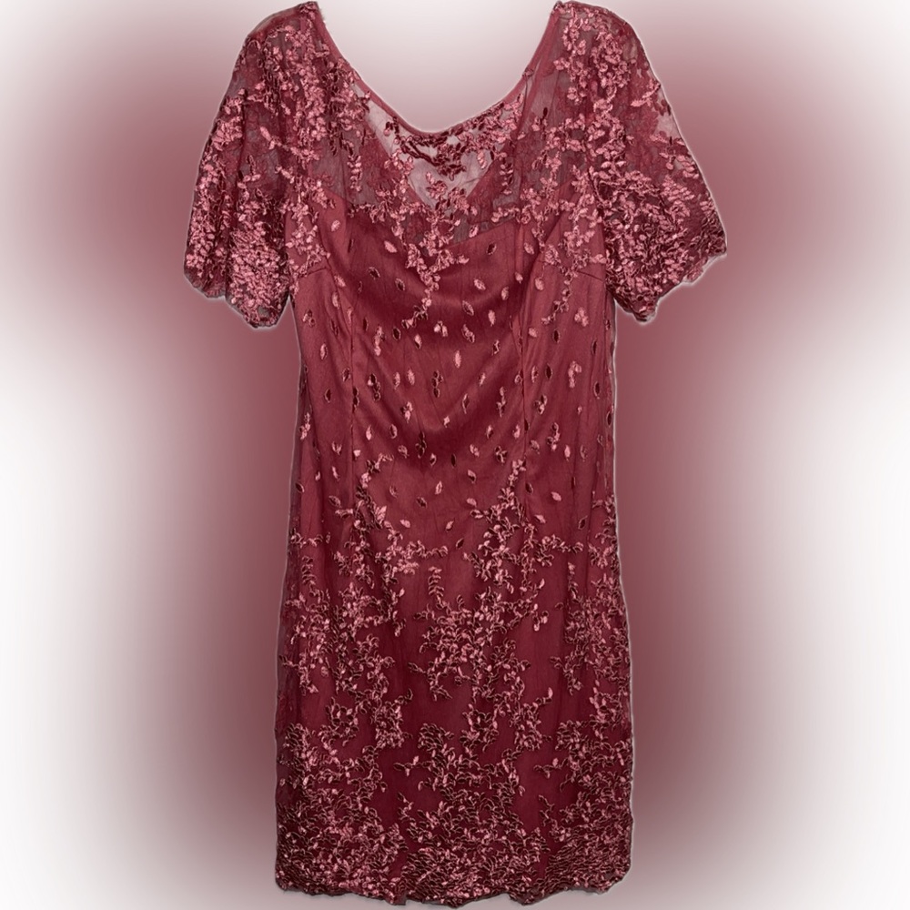 Beautiful Pink floral sheer with pink inside slip Dress